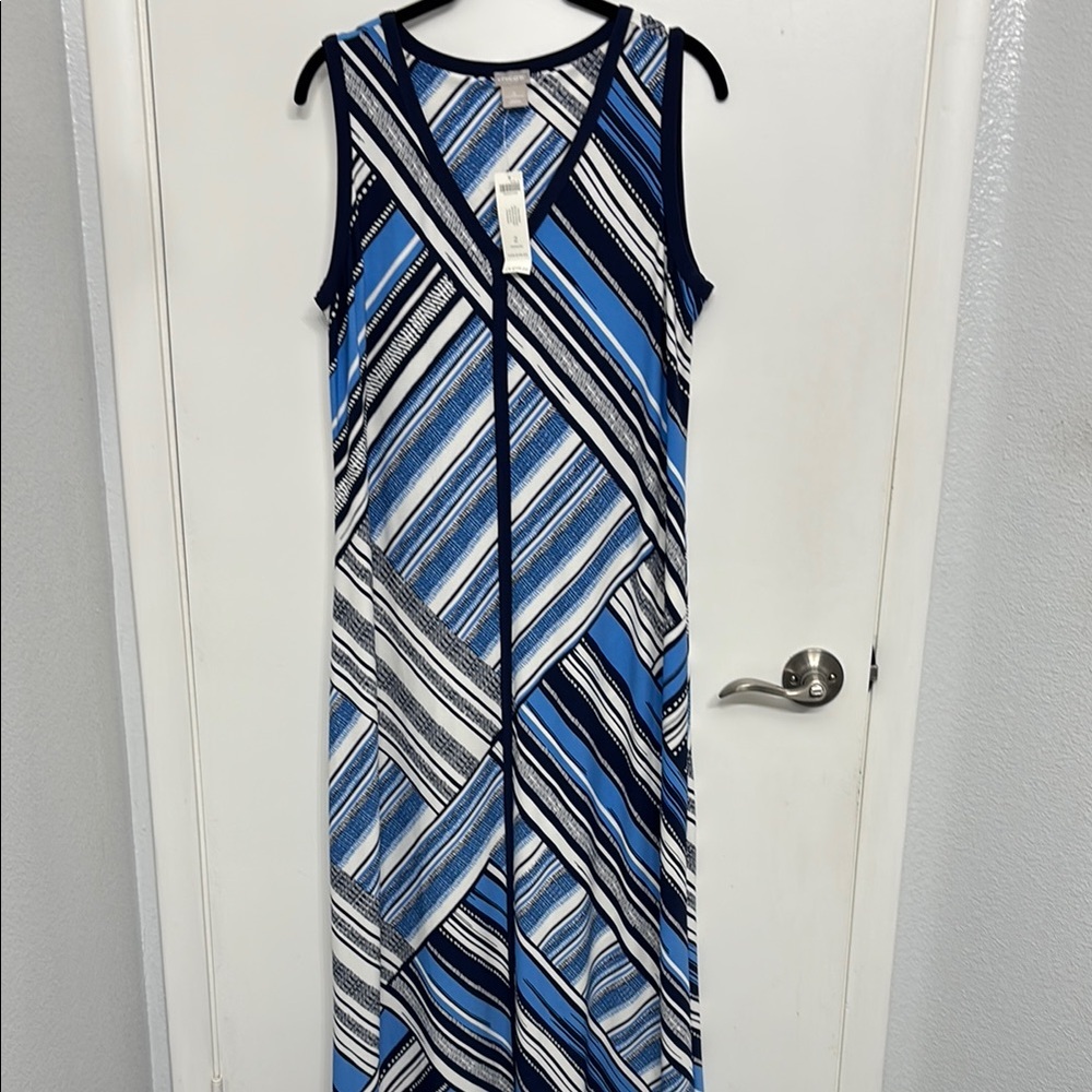 Chico's Blue  Sleeveless V-Neck Maxi Dress